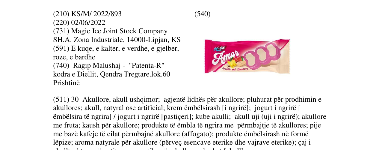 Zëri i markës magic ice në buletin