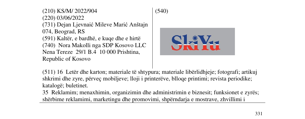 Zëri i markës SkiYu në buletin
