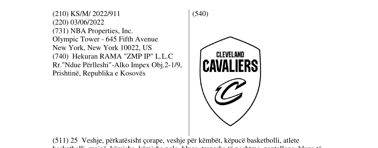 Zëri i markës CLEVELAND CAVALIERS në buletin