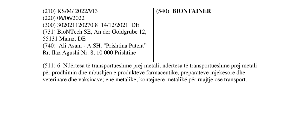Zëri i markës BIONTAINER në buletin