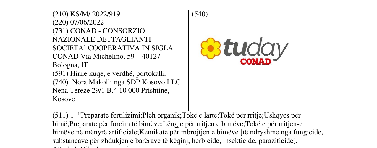 Zëri i markës tuday conad në buletin