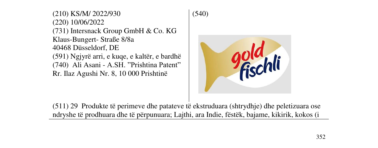 Zëri i markës gold fischli në buletin