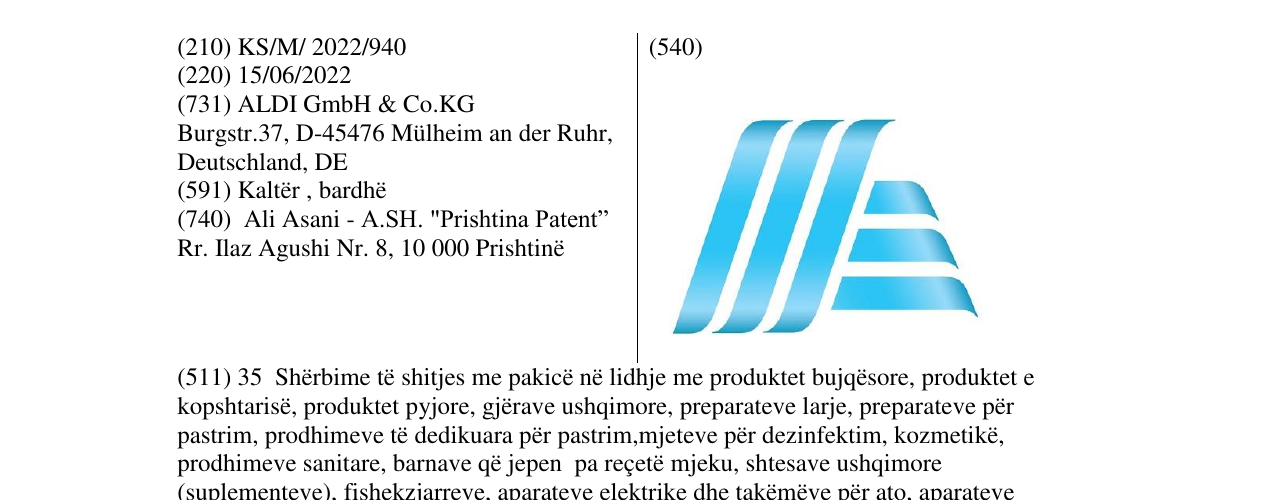 Zëri i markës Markë figurative në buletin