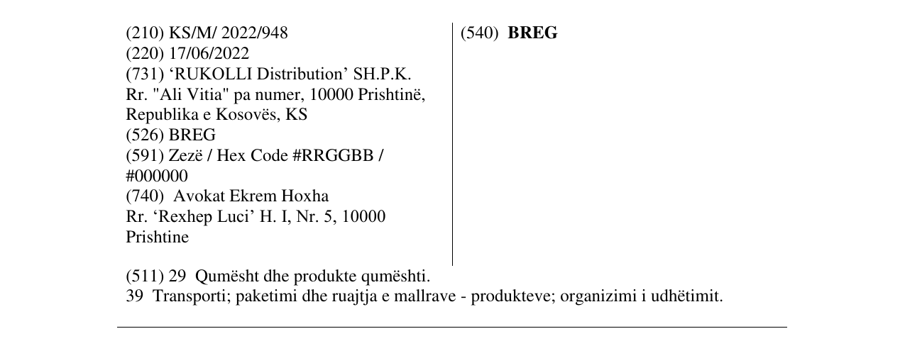 Zëri i markës BREG në buletin