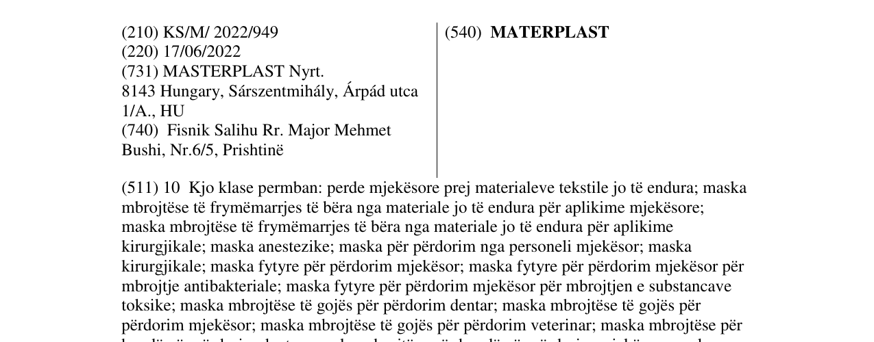 Zëri i markës MATERPLAST në buletin