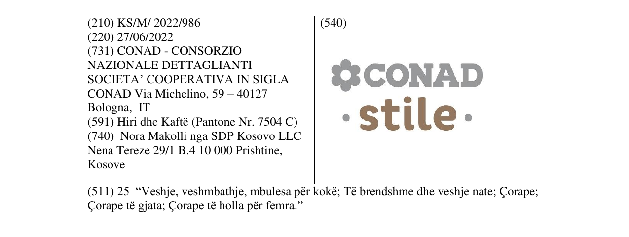 Zëri i markës CONAD stile në buletin