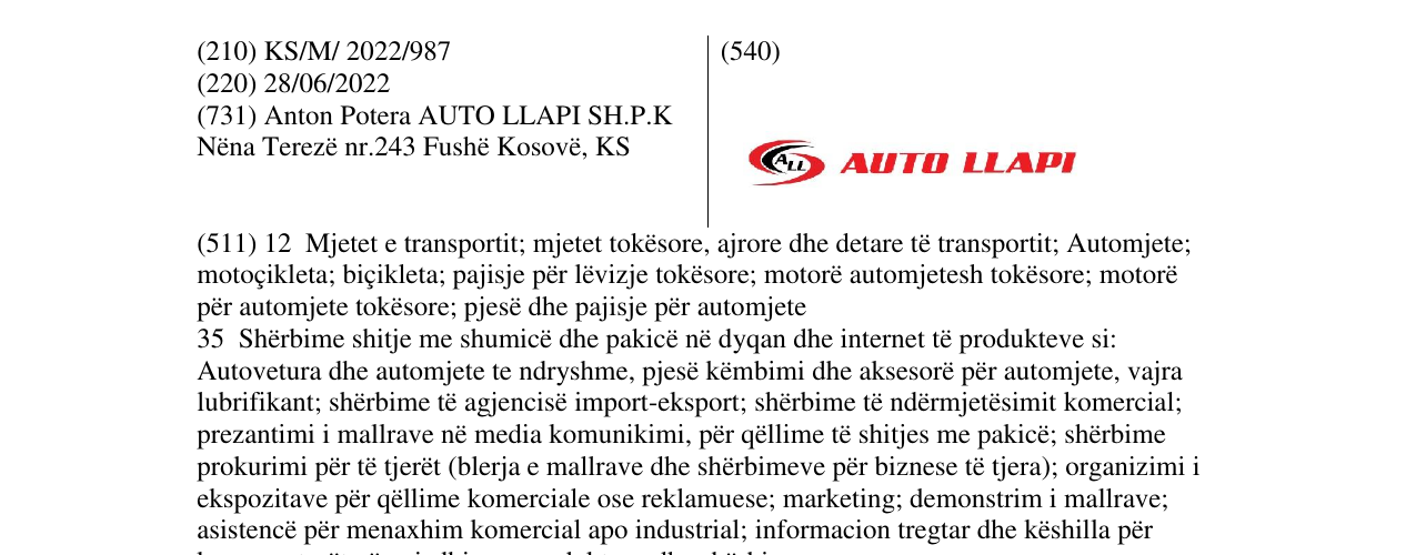 Zëri i markës Markë figurative në buletin