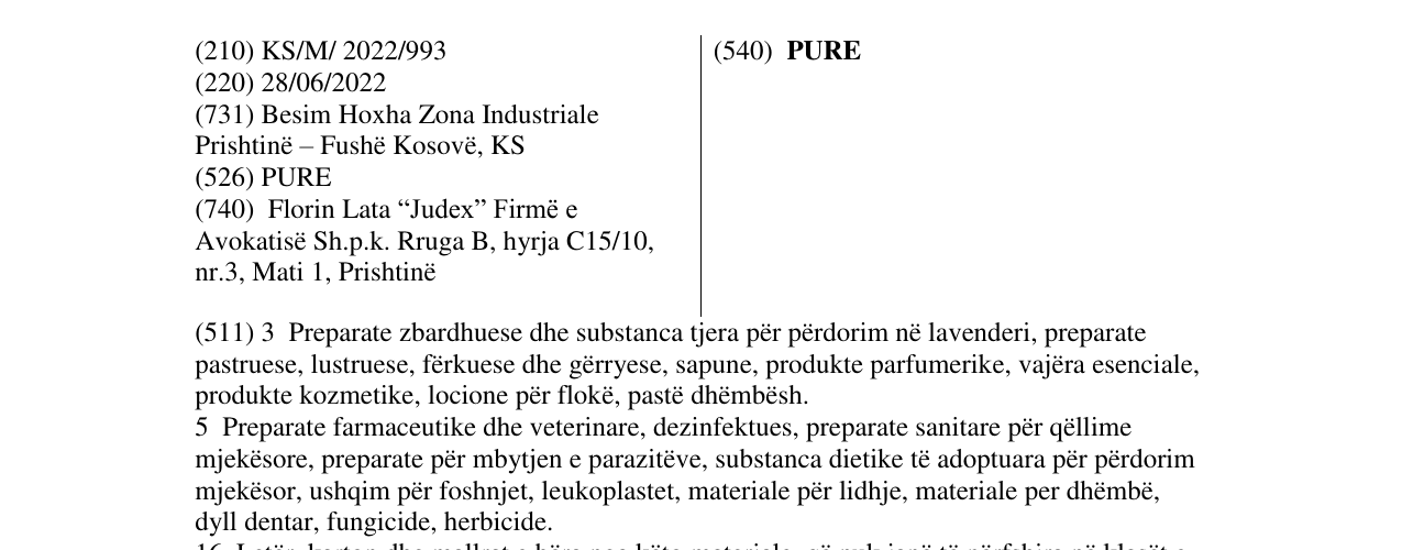 Zëri i markës PURE në buletin