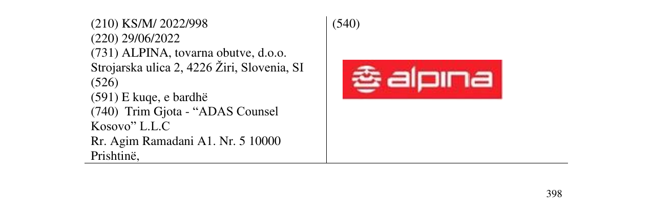 Zëri i markës alpina në buletin