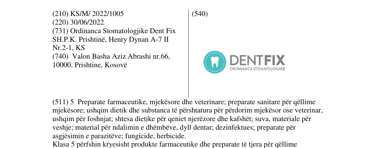 Zëri i markës DENTFIX në buletin