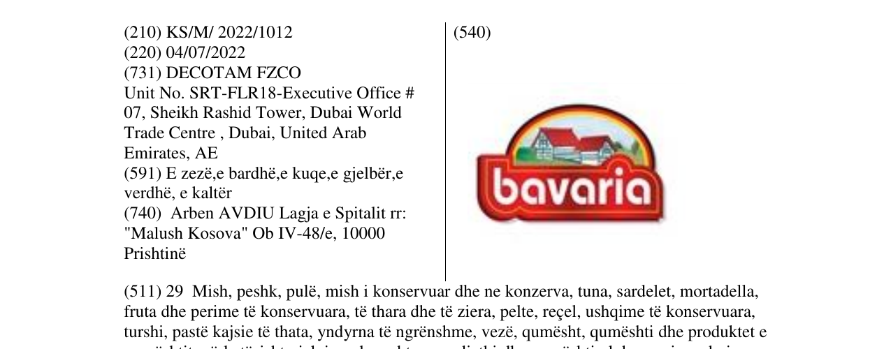 Zëri i markës bavaria në buletin