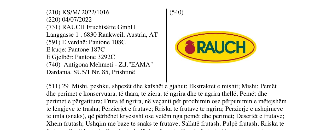 Zëri i markës RAUCH në buletin