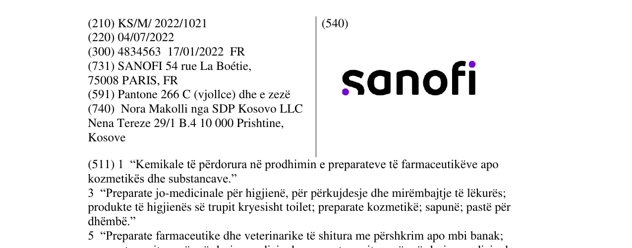 Zëri i markës sanofi në buletin