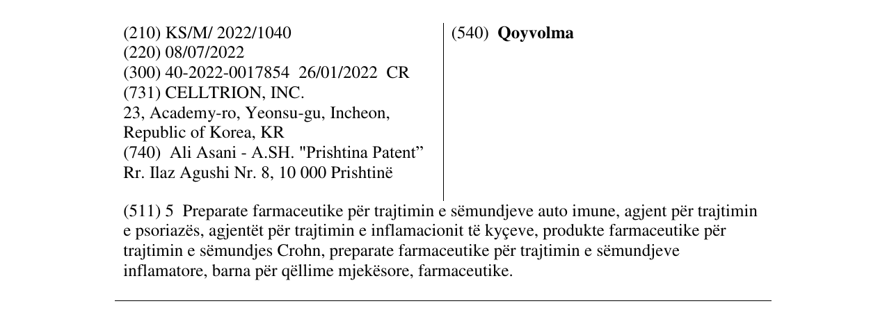 Zëri i markës Qoyvolma në buletin