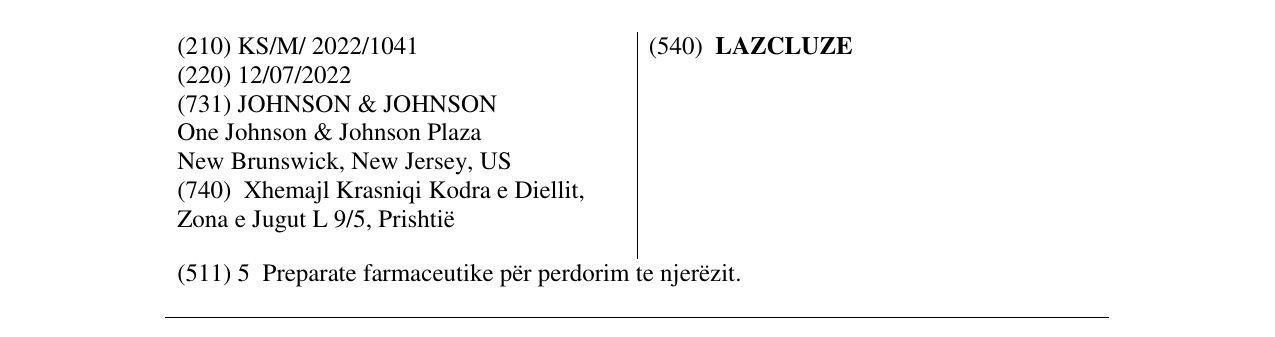 Zëri i markës LAZCLUZE në buletin