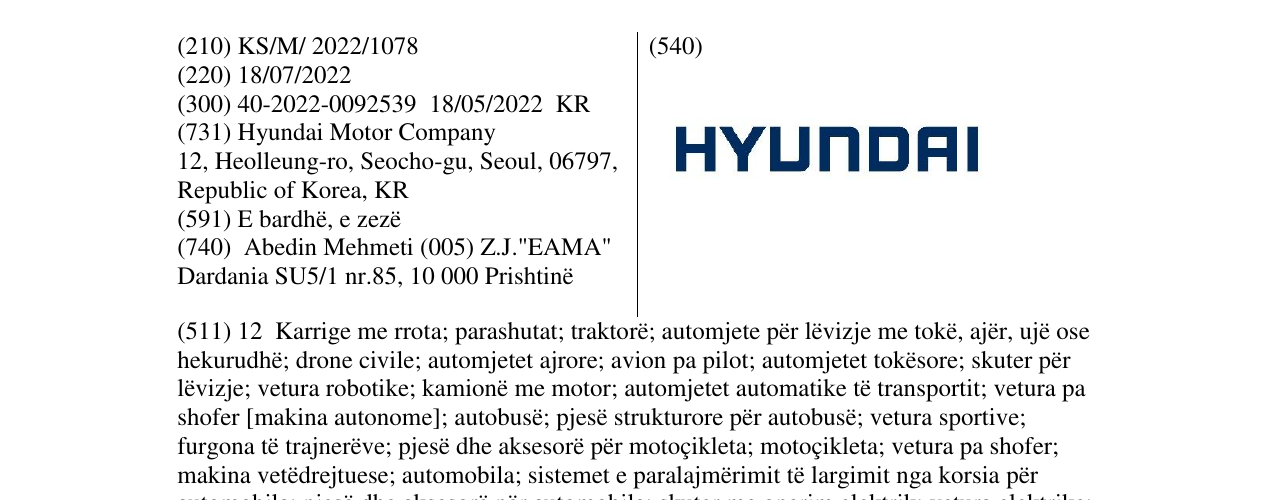 Zëri i markës HYUNDAI në buletin