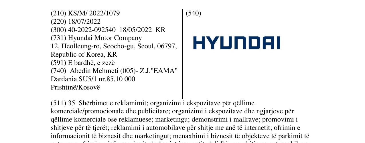 Zëri i markës HYUNDAI në buletin