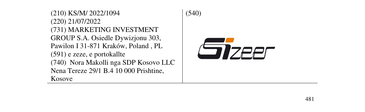 Zëri i markës Sizeer në buletin