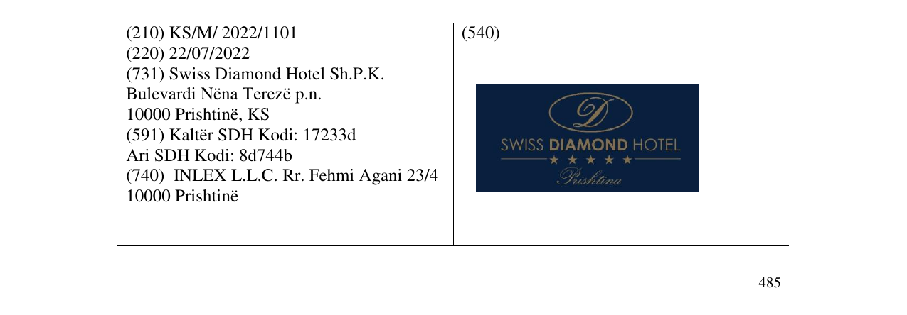 Zëri i markës SWISS DIAMOND HOTEL në buletin