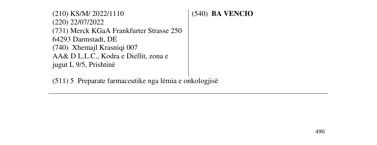 Zëri i markës BA VENCIO në buletin