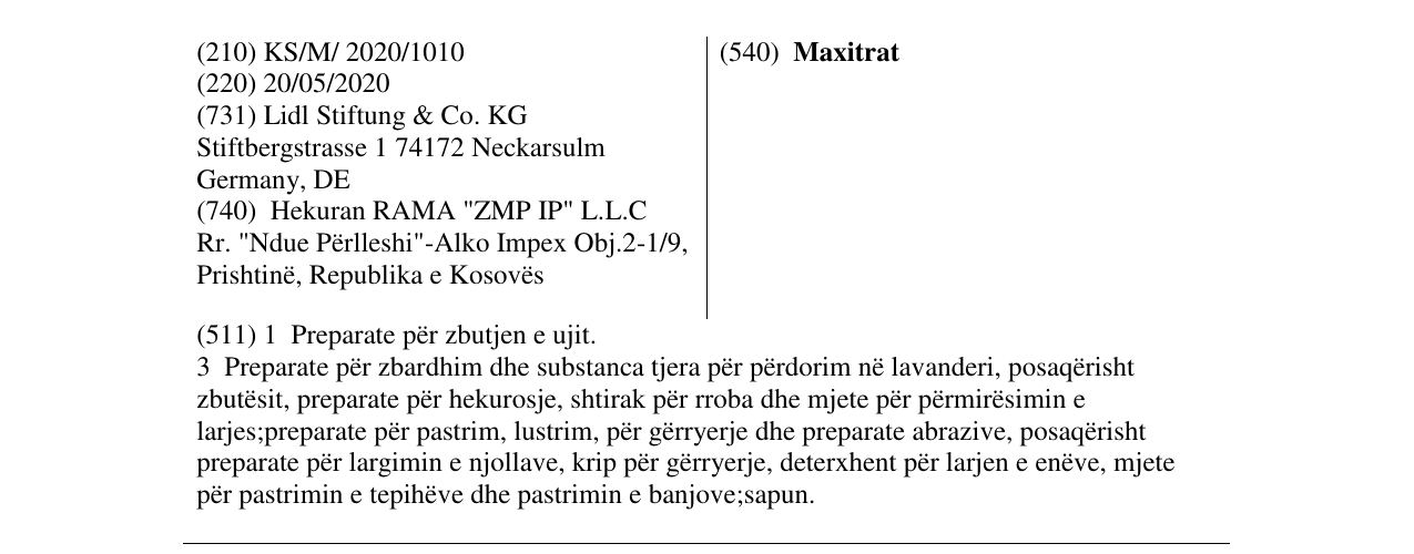 Zëri i markës Maxitrat në buletin