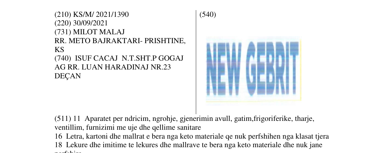 Zëri i markës NEW GEBRIT në buletin