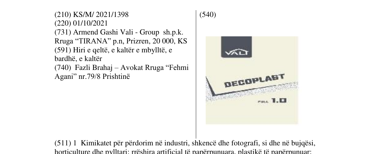 Zëri i markës Markë figurative në buletin