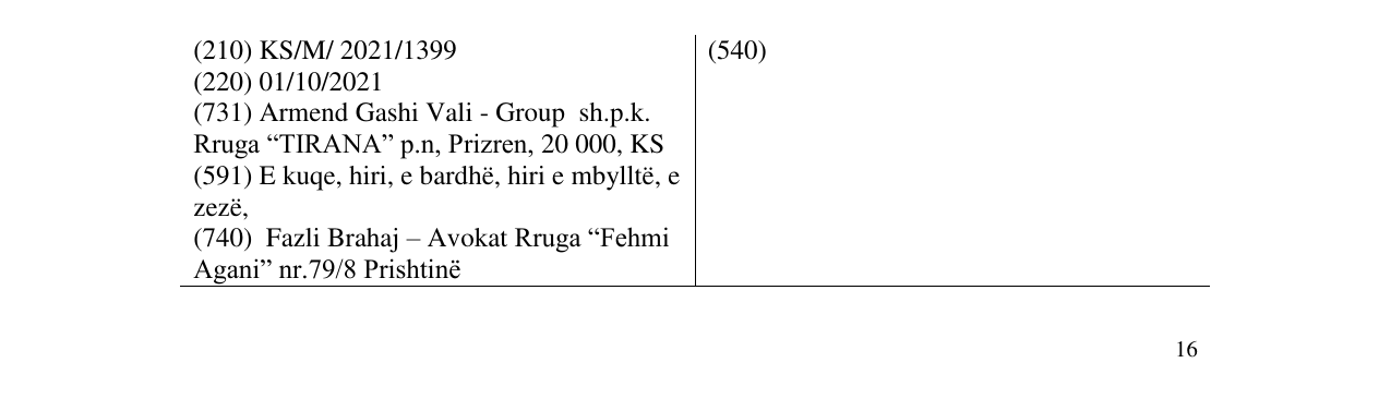 Zëri i markës Markë figurative në buletin