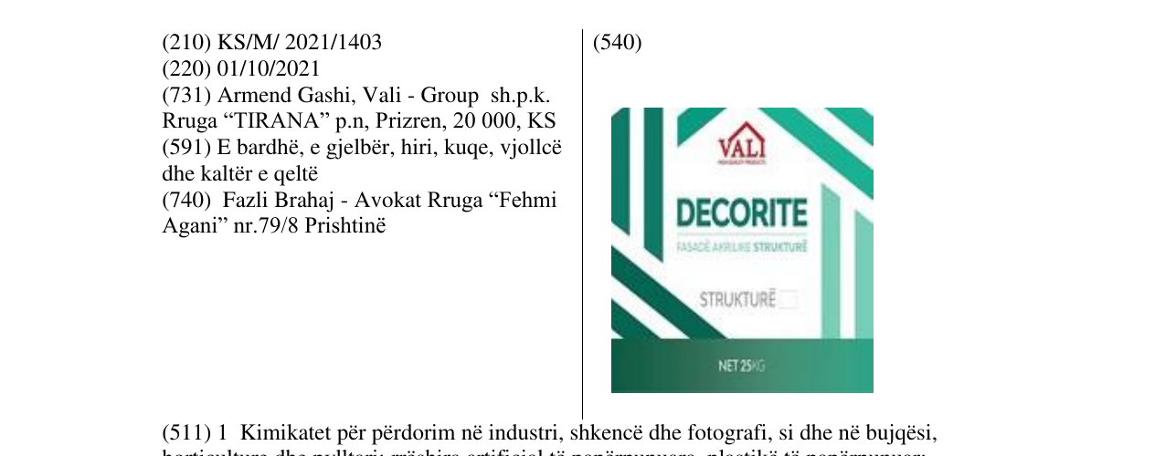 Zëri i markës Markë figurative në buletin