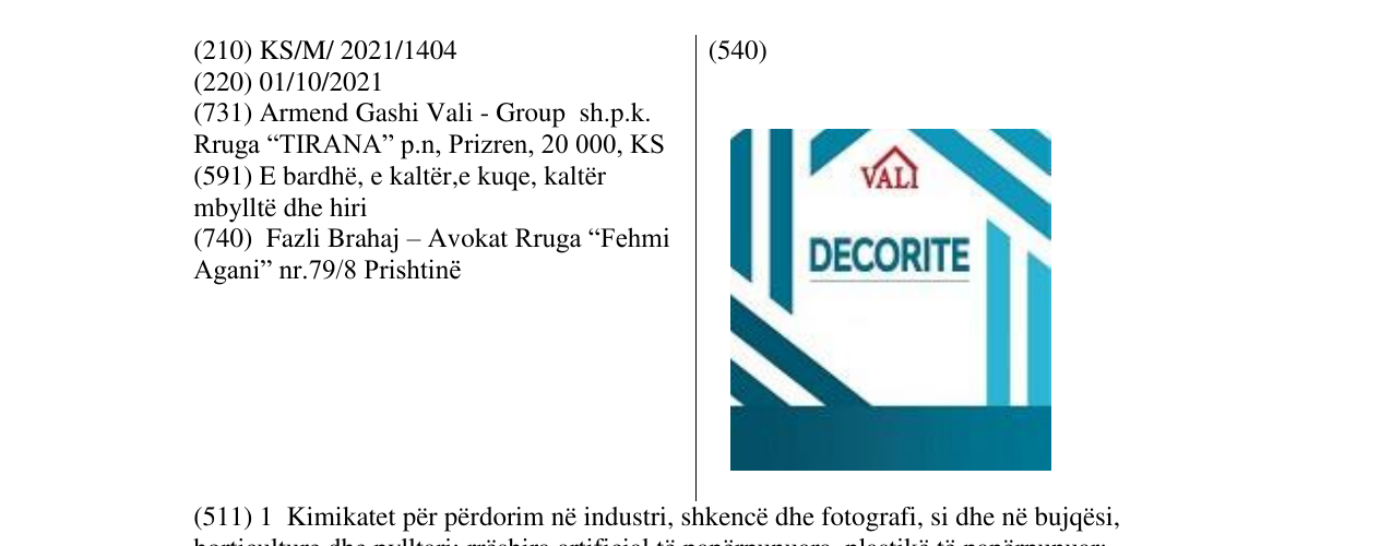 Zëri i markës Markë figurative në buletin
