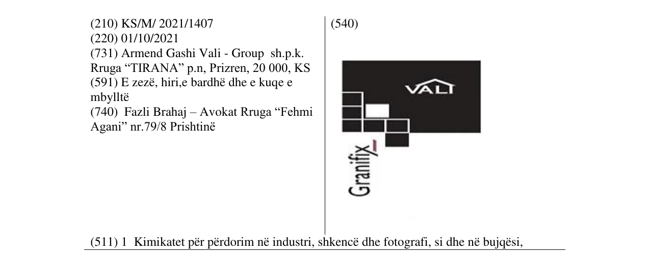 Zëri i markës Markë figurative në buletin