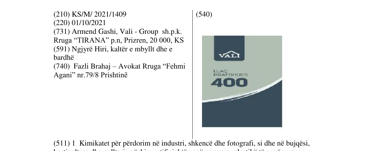 Zëri i markës Markë figurative në buletin