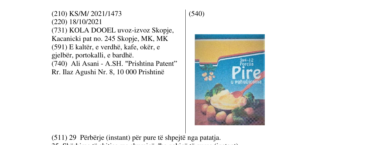 Zëri i markës Markë figurative në buletin