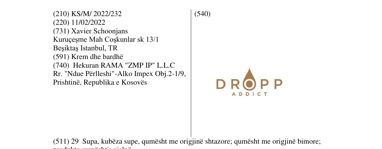 Zëri i markës DROPP ADDICT në buletin