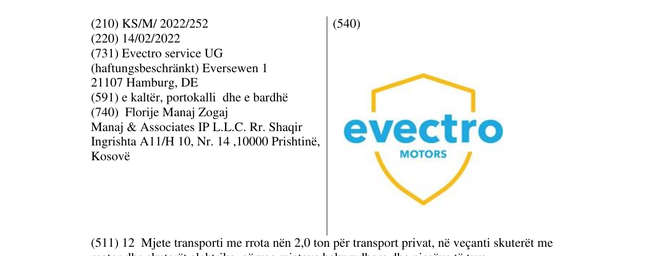 Zëri i markës evectro në buletin