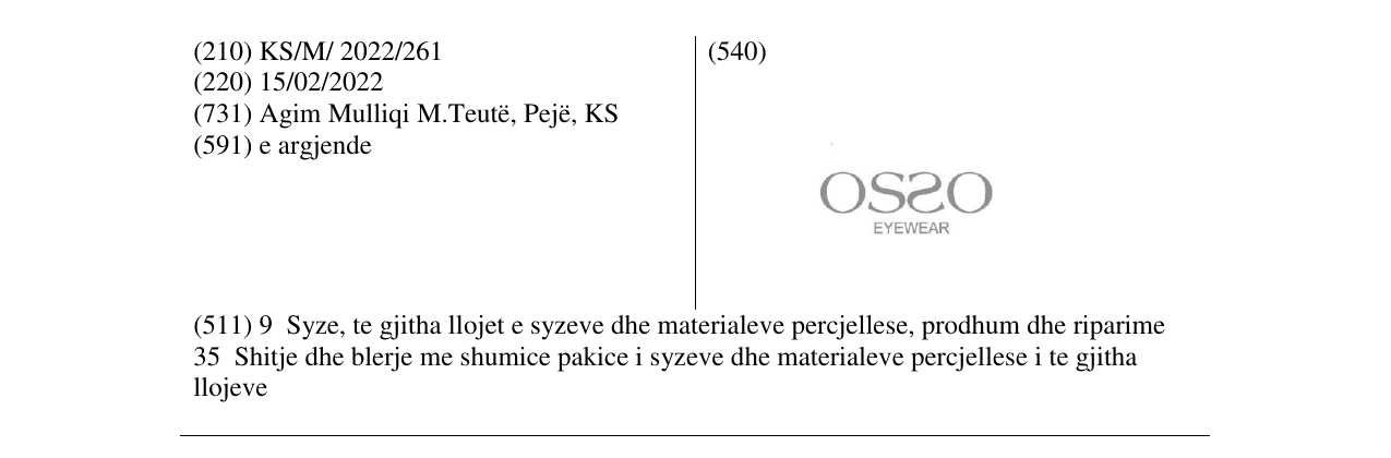 Zëri i markës osso në buletin