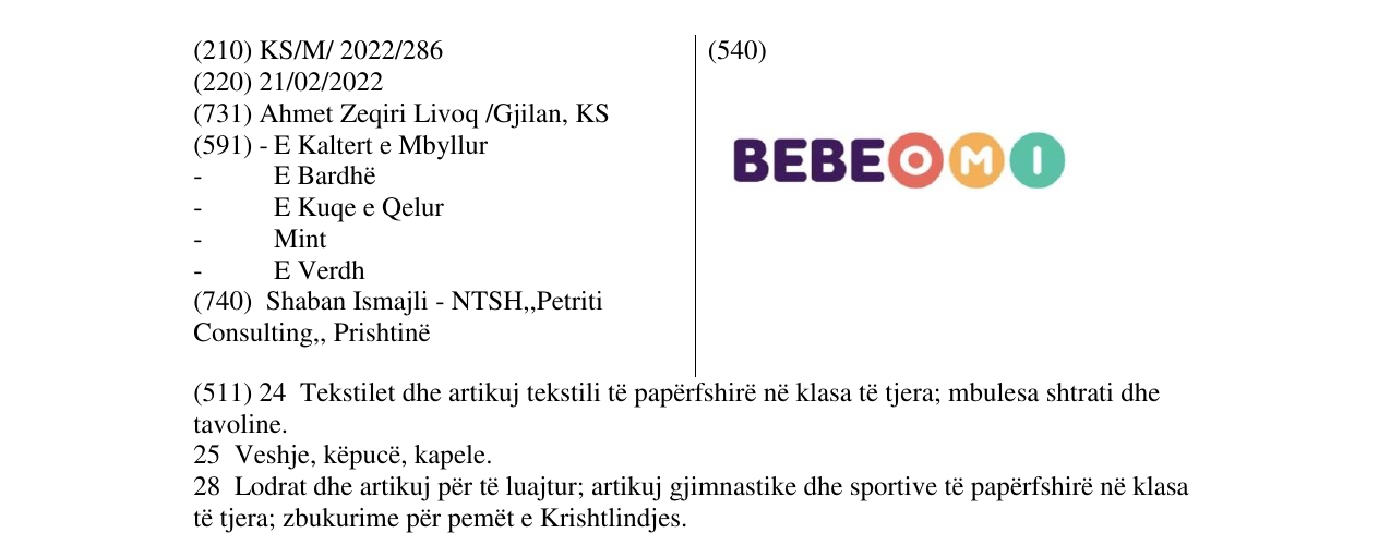 Zëri i markës BEBEOMI në buletin