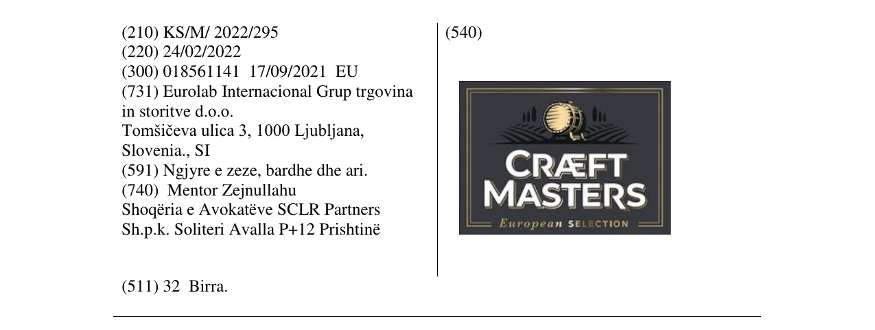 Zëri i markës CRAEFT MASTERS në buletin
