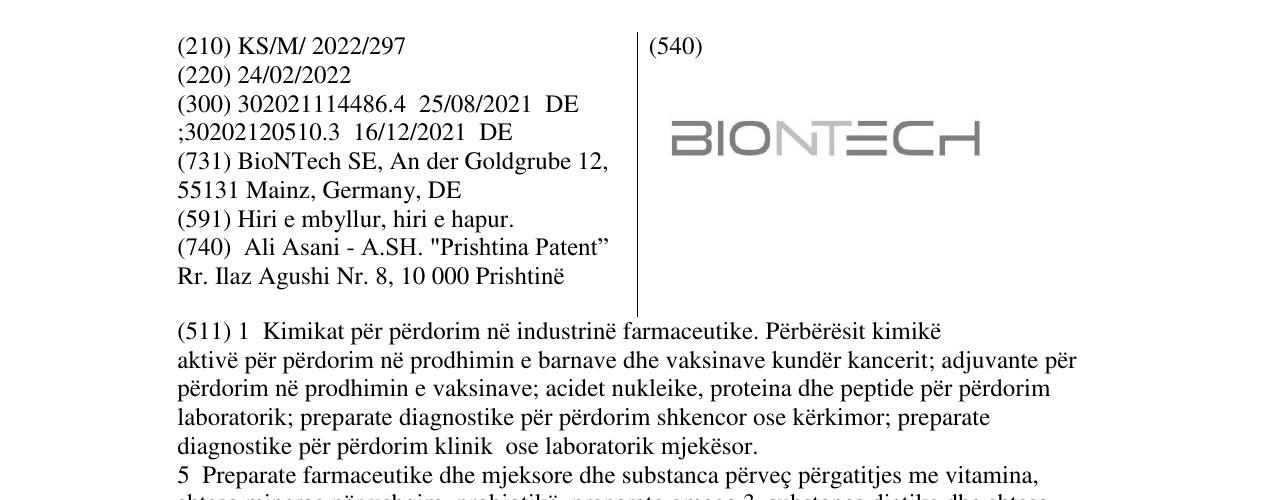 Zëri i markës BIONTECH në buletin