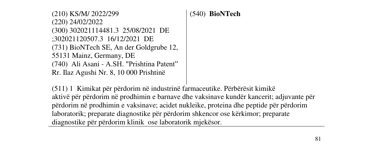 Zëri i markës BioNTech në buletin