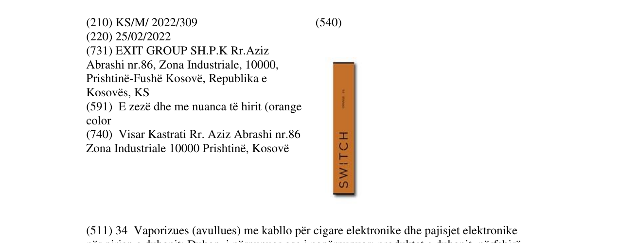 Zëri i markës switch në buletin