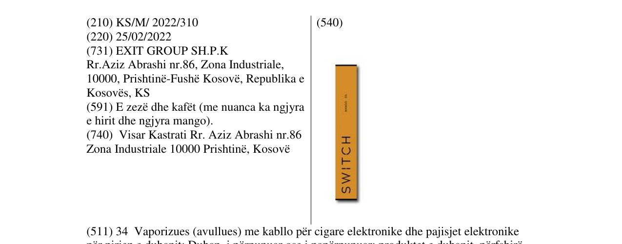 Zëri i markës switch në buletin