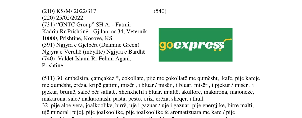 Zëri i markës GO EXPRESS në buletin