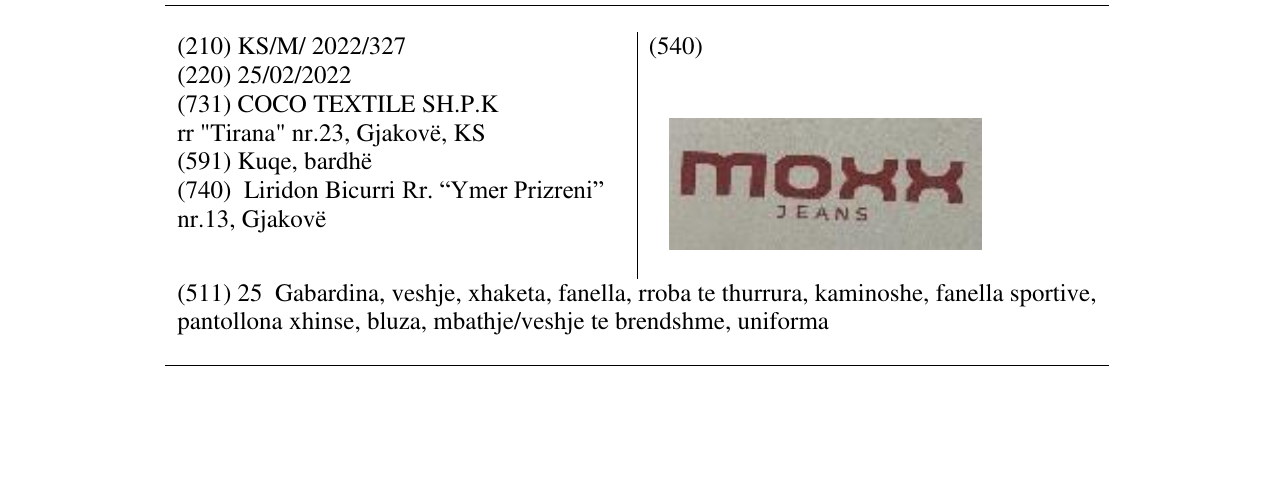 Zëri i markës MOXX në buletin