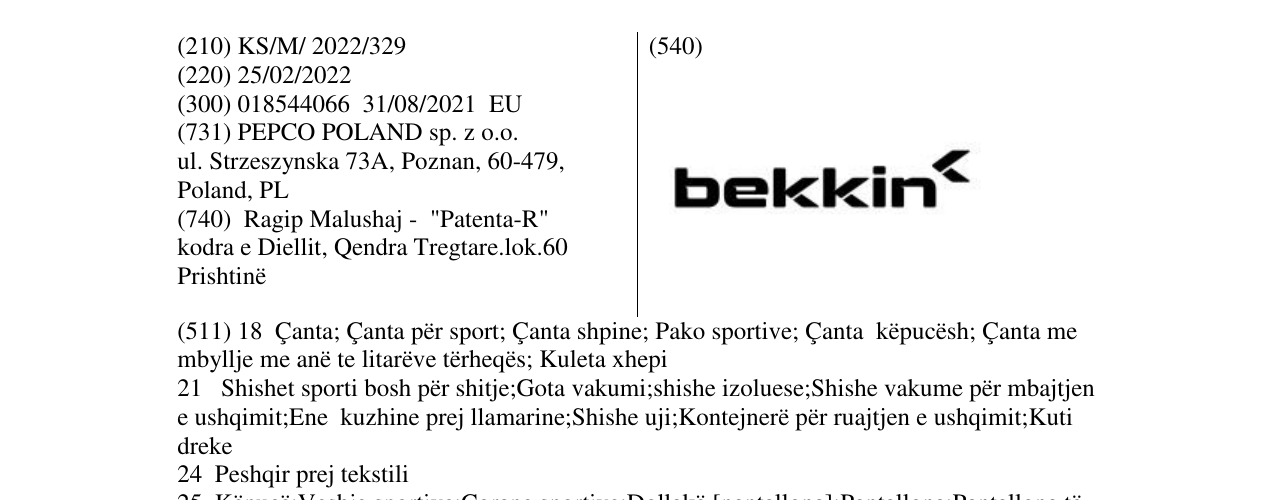 Zëri i markës bekkin në buletin