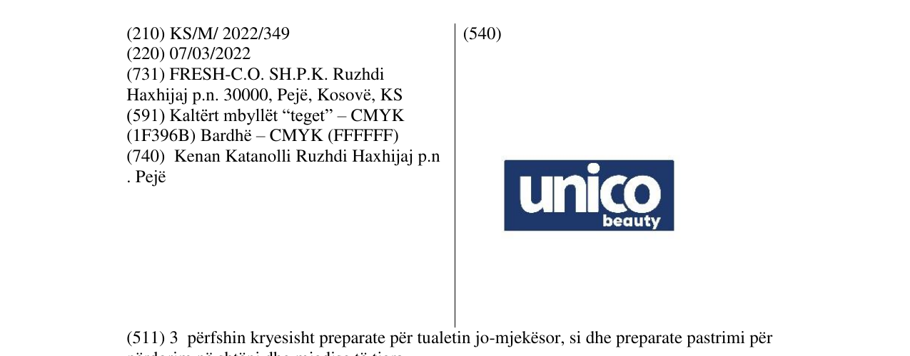 Zëri i markës UNICO BEAUTY në buletin