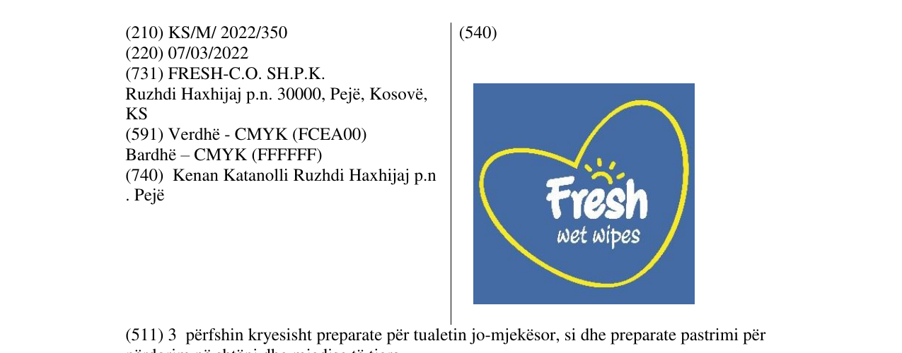Zëri i markës FRESH WET WIPES në buletin