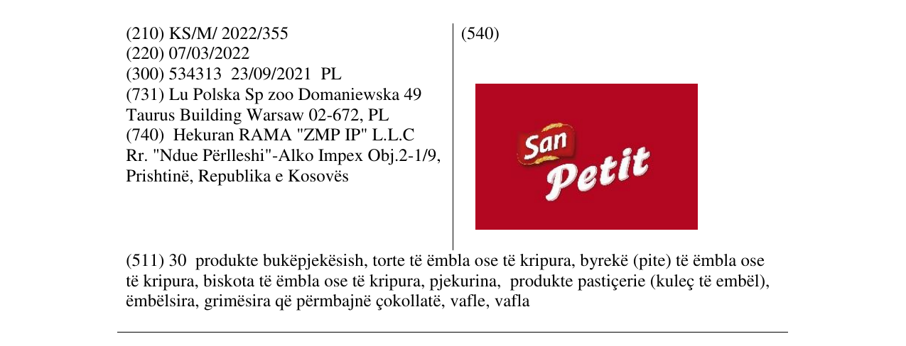 Zëri i markës san petit në buletin