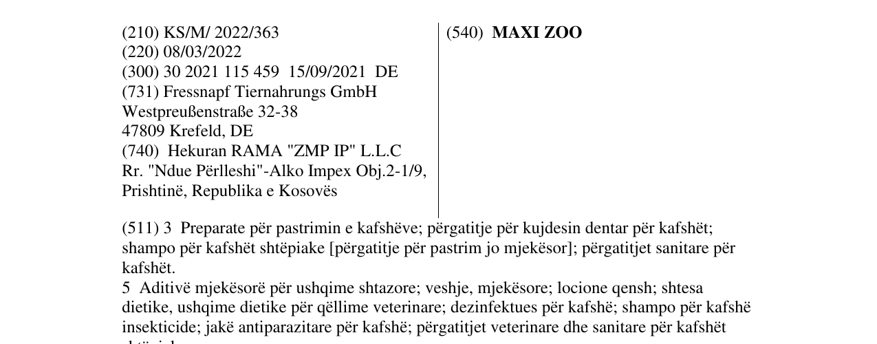 Zëri i markës MAXI ZOO në buletin