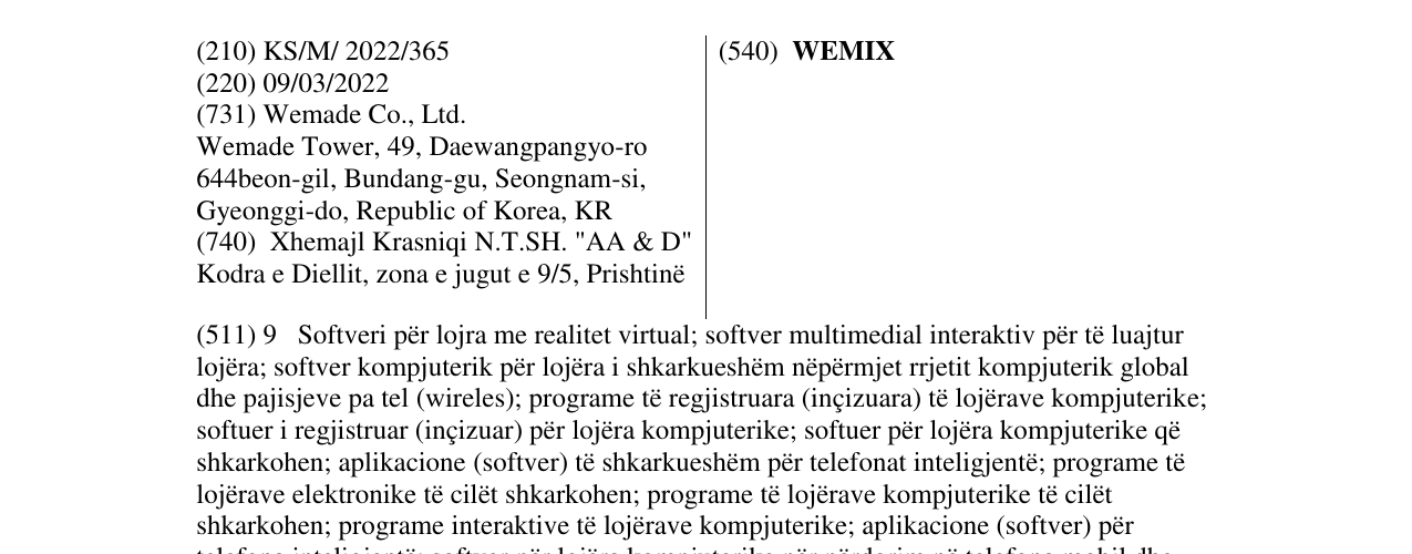 Zëri i markës WEMIX në buletin